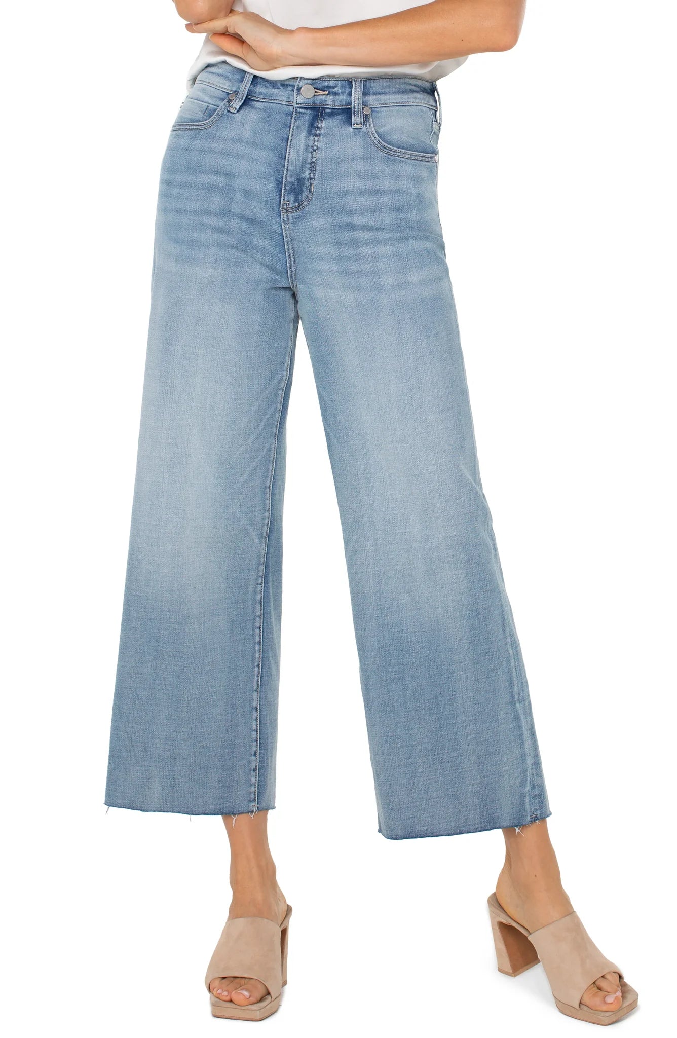 Liverpool Stride High Rise Crop Wide Leg Jean in Weir-Canyon