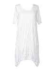 Luukaa Short Sleeve Crinkle Jersey Tunic with Scoopneck and Gathered Hem