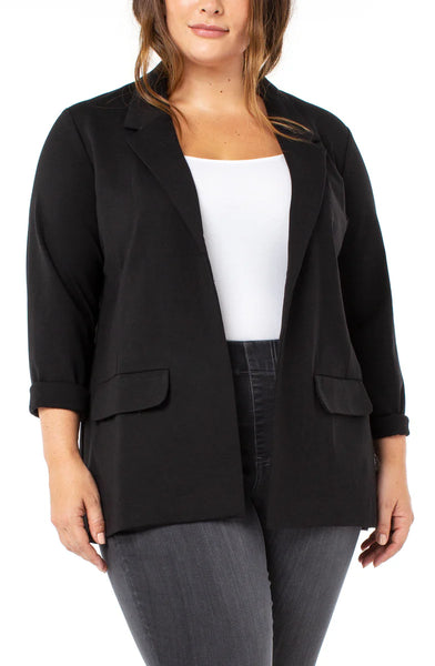 Liverpool Ponte Boyfriend Blazer with Princess Darts in Black