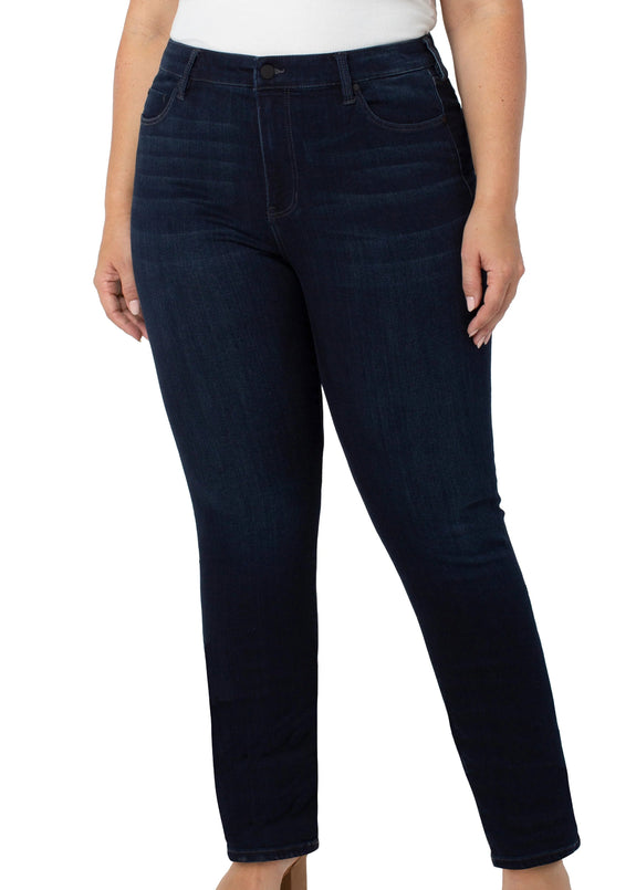 front view of plus size Liverpool Kennedy Straight Soft Stretch Halifax Wash Jean in Halifax