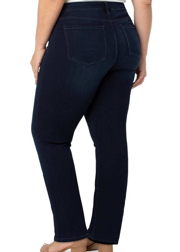 back view of plus size Liverpool Kennedy Straight Soft Stretch Halifax Wash Jean in Halifax