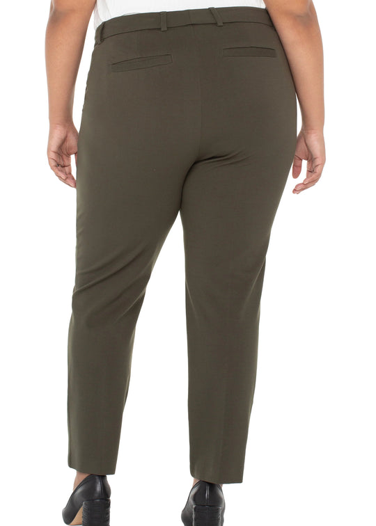 back view of plus size Liverpool Kelsey Super Stretch Ponte Pant in Forest Night