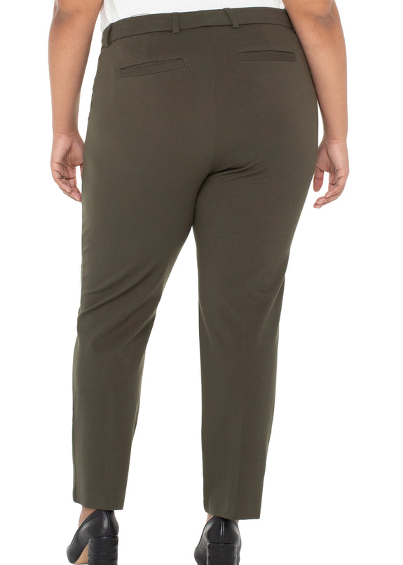 back view of plus size Liverpool Kelsey Super Stretch Ponte Pant in Forest Night