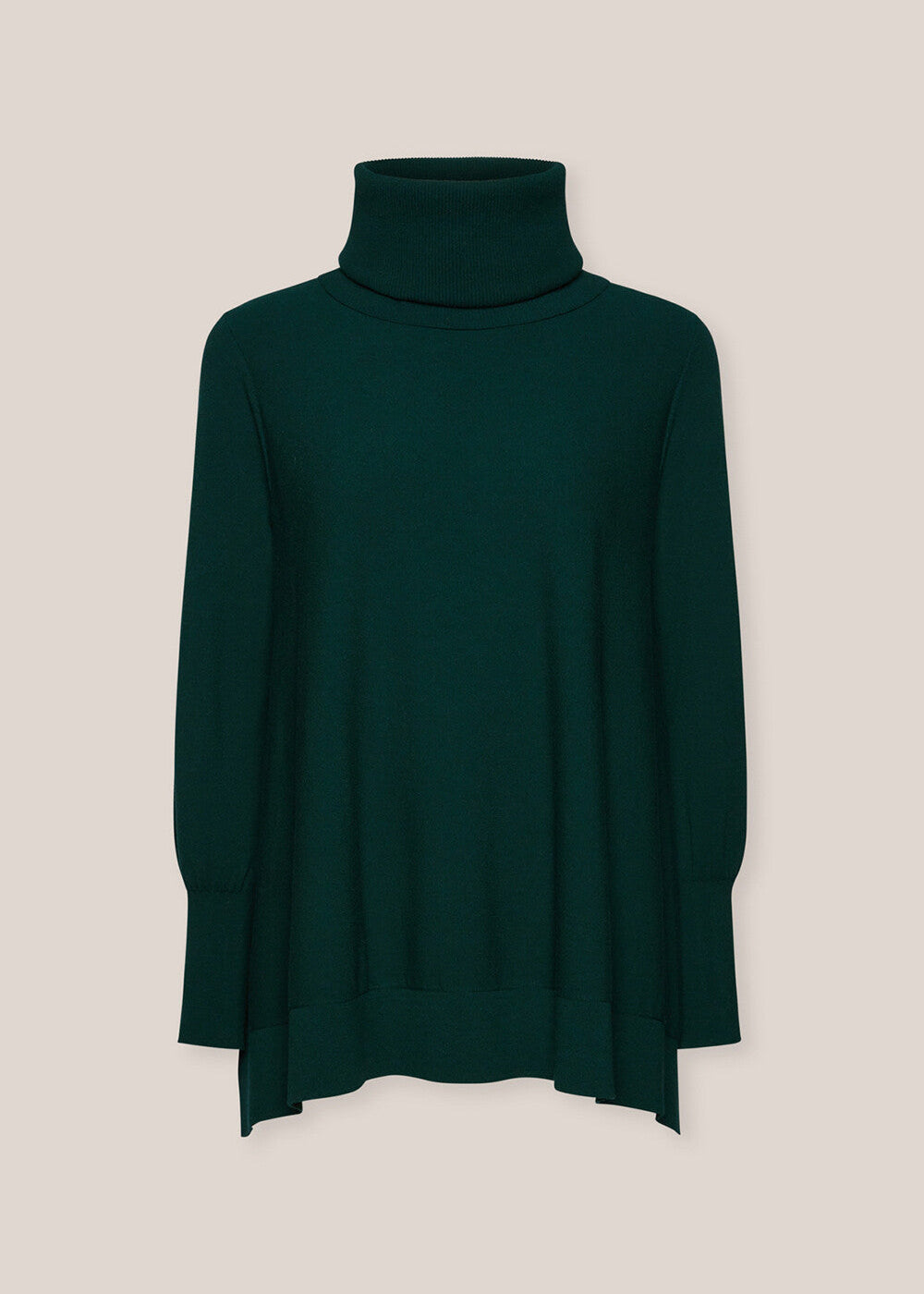 front view of plus size Elena Miro Pullover with detachable ribbed neck in Laurel