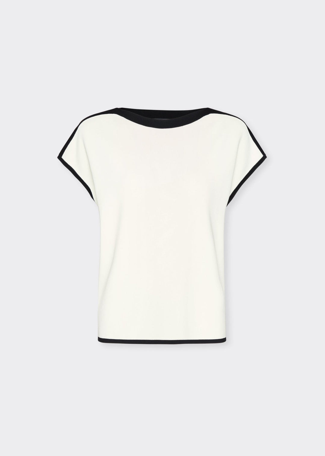 front view of plus size Elena Miro Bi Color Compact Viscose Extended Sleeve Sweater in Juta Black