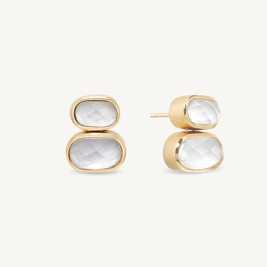 Dean Davidson Mercer Double Gemstone Drop Earrings in Iridescent Pearl Gold