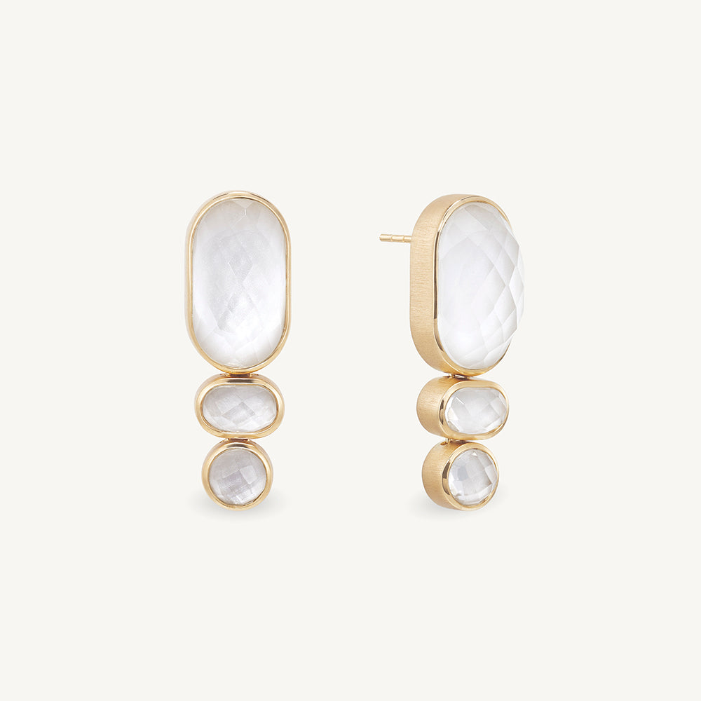 Dean Davidson Mercer Gemstone Statement Earrings in Iridescent Pearl Gold