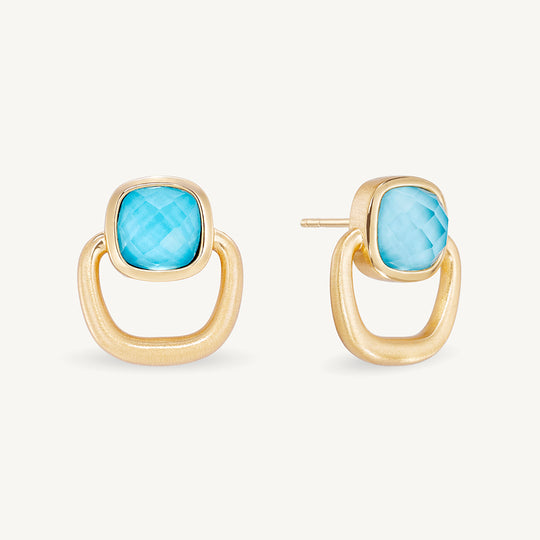Dean Davidson Monterey Knocker Stud Earrings in Gold Turquoise