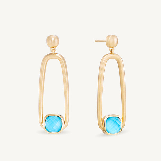 Dean Davidson Monterey Long Drop Earrings in Gold Turquoise