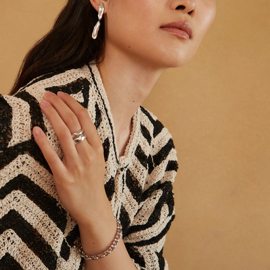 Biko Axel Custom Length Bracelet in Rhodium