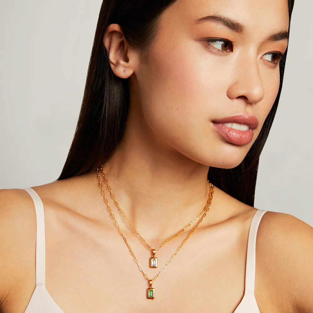 Dean Davidson Baguette Birthstone Pendant in Rainbow Moonstone