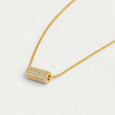 Dean Davidson Petite Pave Mini Tube Necklace in Wht Topaz/Gold