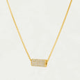 Dean Davidson Petite Pave Mini Tube Necklace in Wht Topaz/Gold