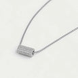 Dean Davidson Petite Pave Mini Tube Necklace in Wht Topaz/Silver