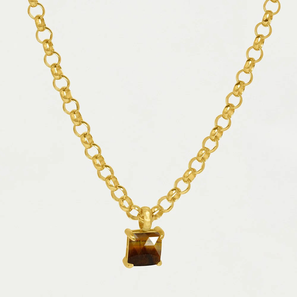 Dean Davidson Nomad Statement Gemstone Pendant in Tiger Eye/Gold