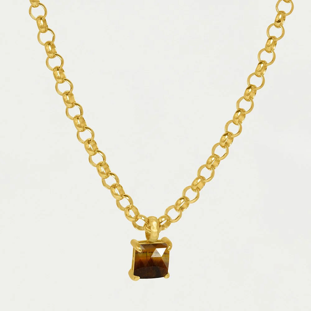 Dean Davidson Nomad Statement Gemstone Pendant Necklace in Tiger Eye Gold