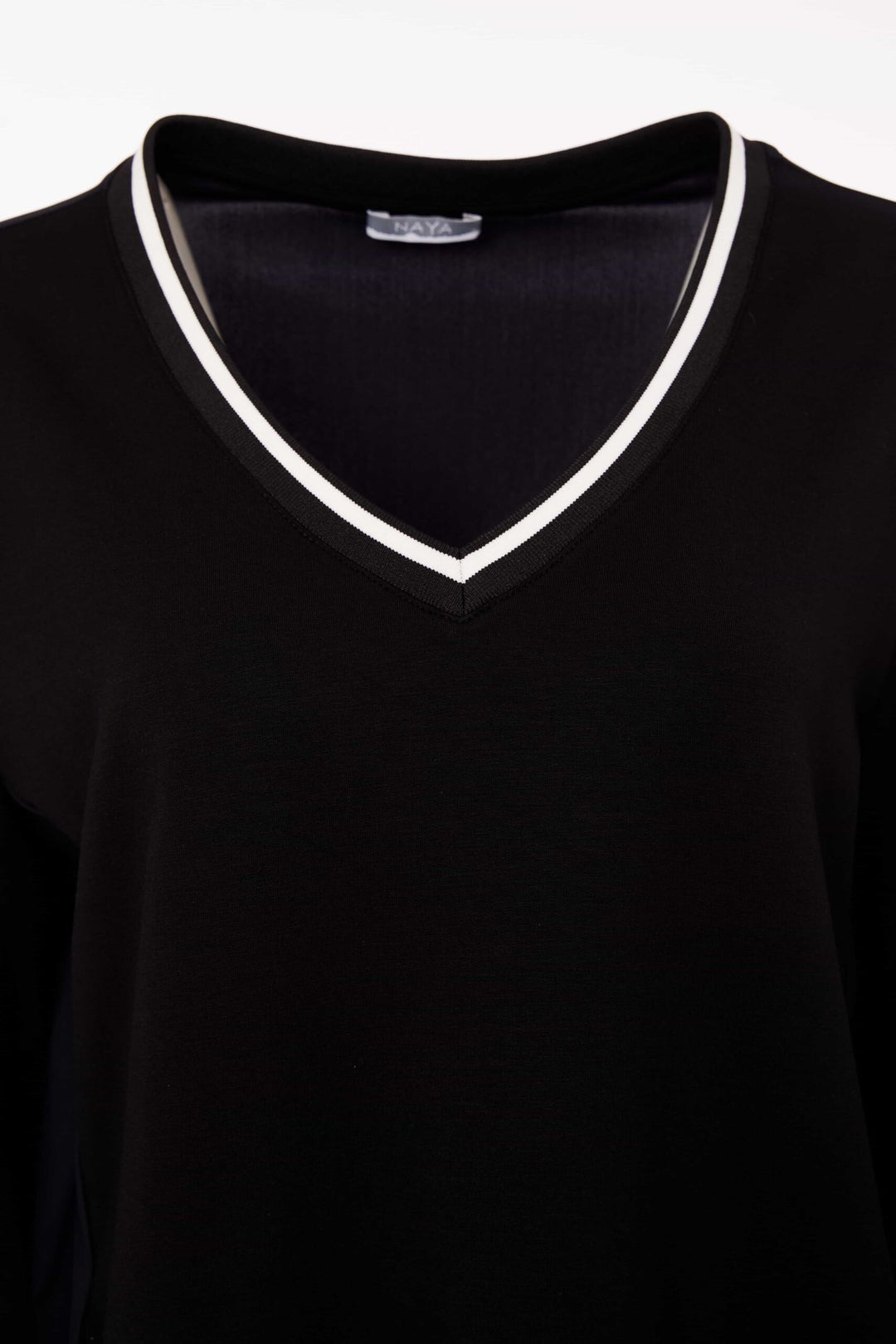 Naya top with Athleisure trim and Zip Sleeve Detail in Black