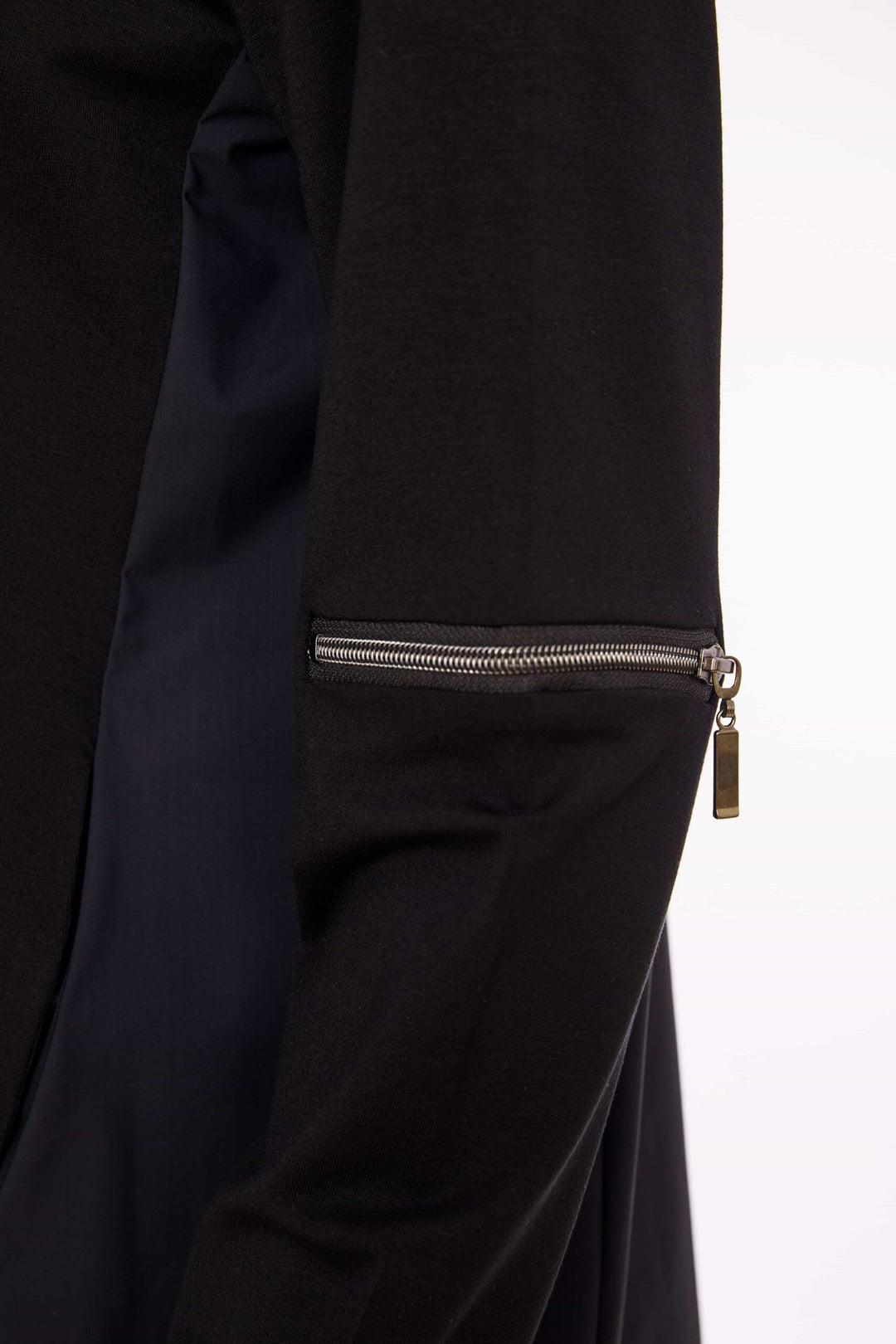 Naya top with Athleisure trim and Zip Sleeve Detail in Black