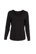 Naya Long Sleeve Scoop neck Tee in Black