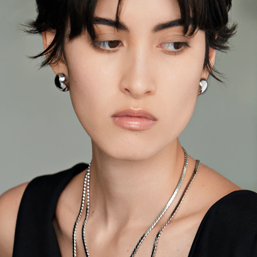 Biko Nicola Stud Earrings in Rhodium