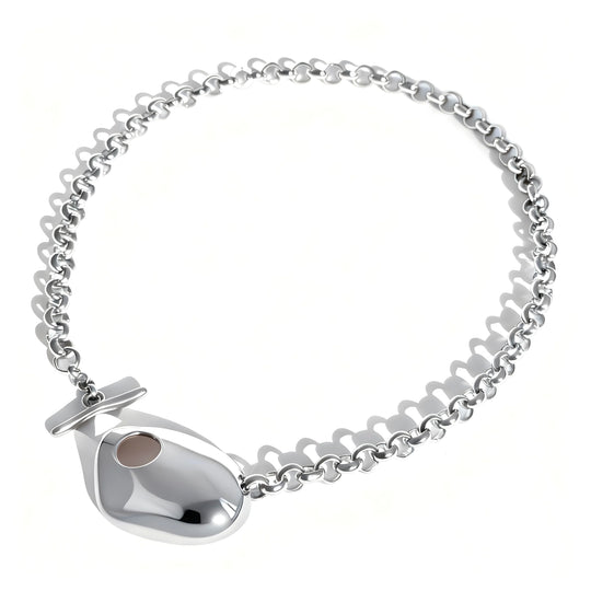 Biko Nisi Custom Length Collar Necklace in Rhodium