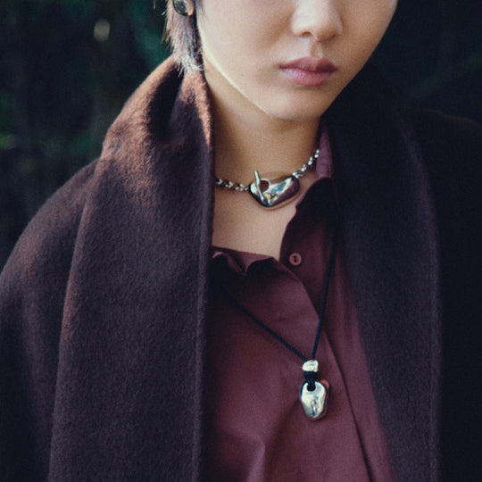 Biko Nisi Custom Length Collar Necklace in Rhodium