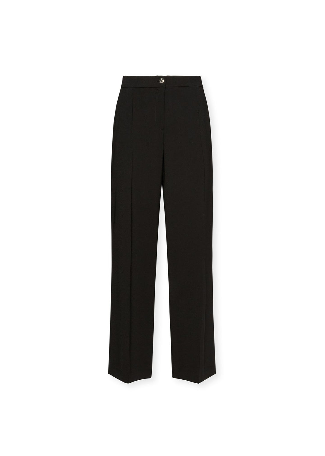 front view of plus size Elena Miro Recycled Stretch Crepe City Pant in Black