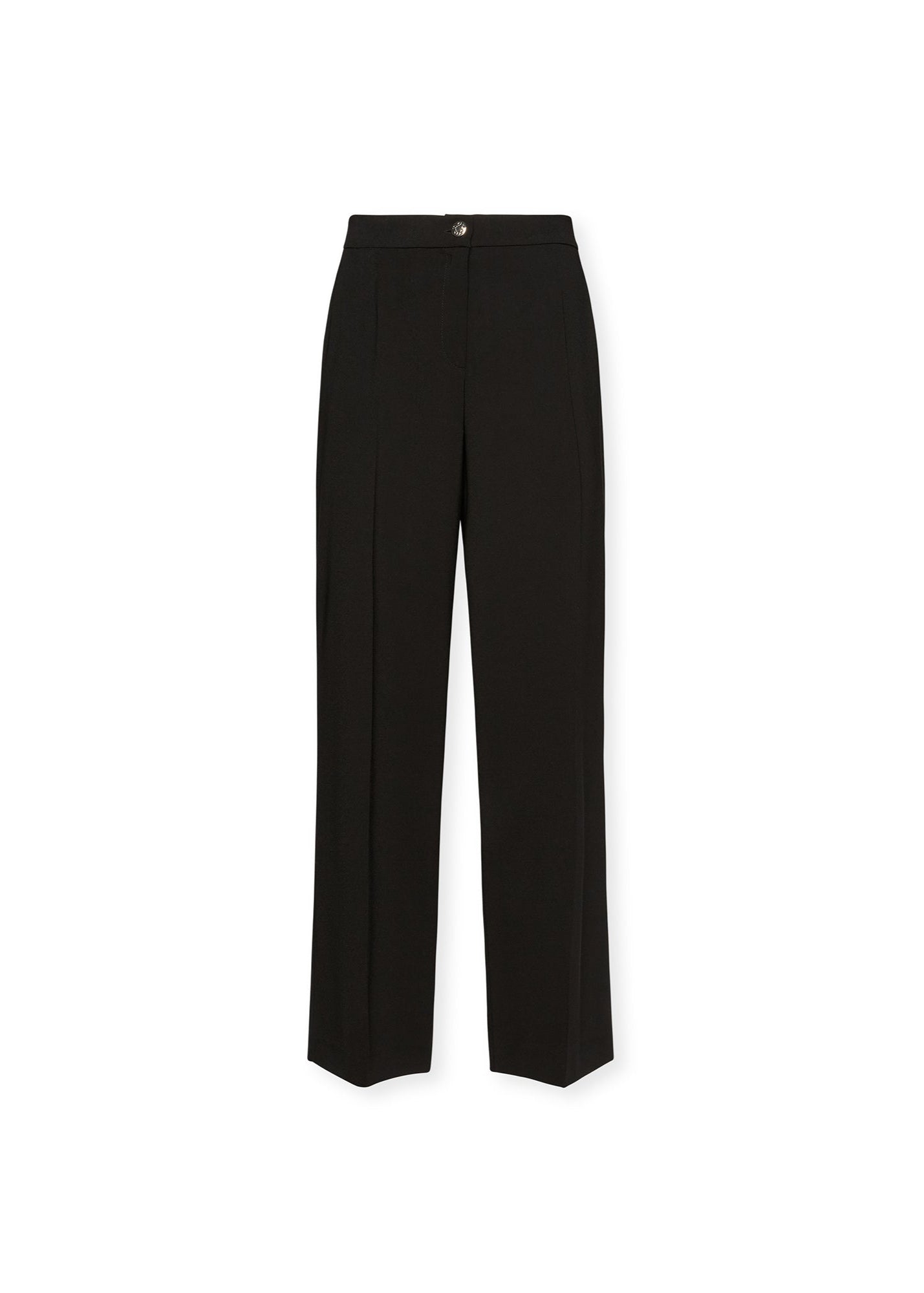 front view of plus size Elena Miro Recycled Stretch Crepe City Pant in Black