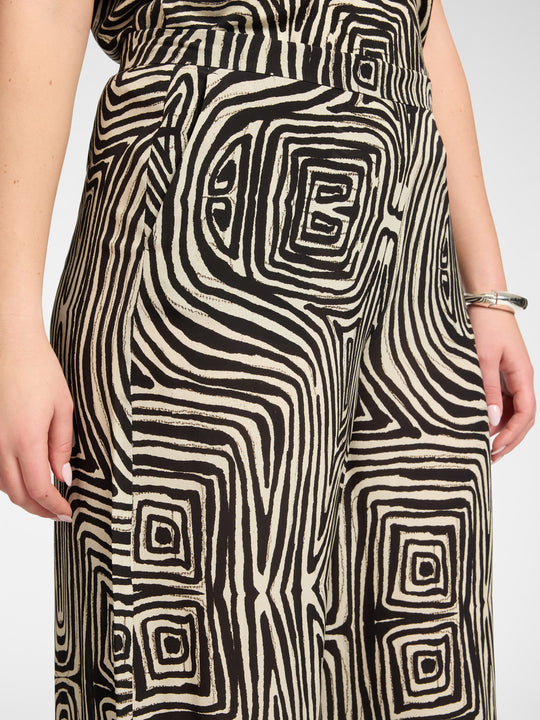 Elena Miro Wide Leg Print Pant in Black Milk