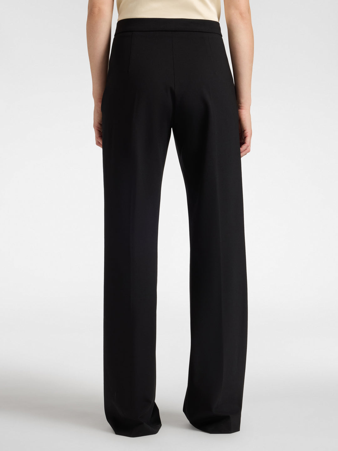 Men's black trousers with high waist and relaxed wide legs