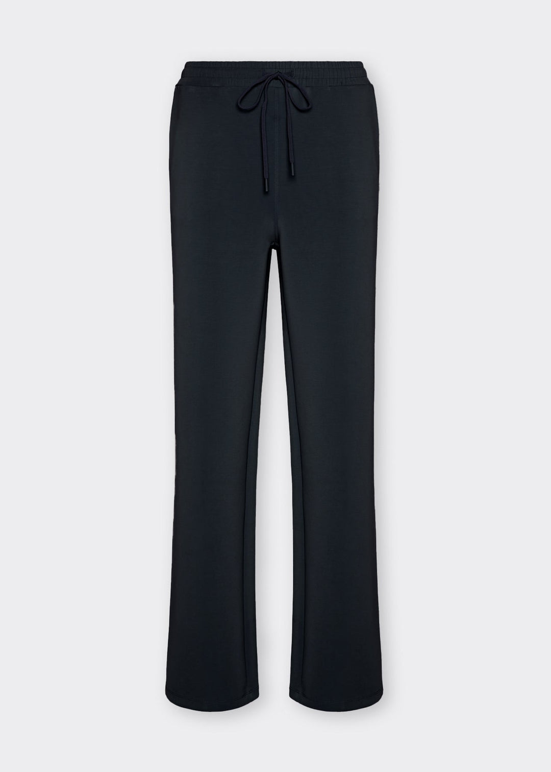 front view of plus size Elena Miro Scuba Regular Leg Trousers in Navy Blue