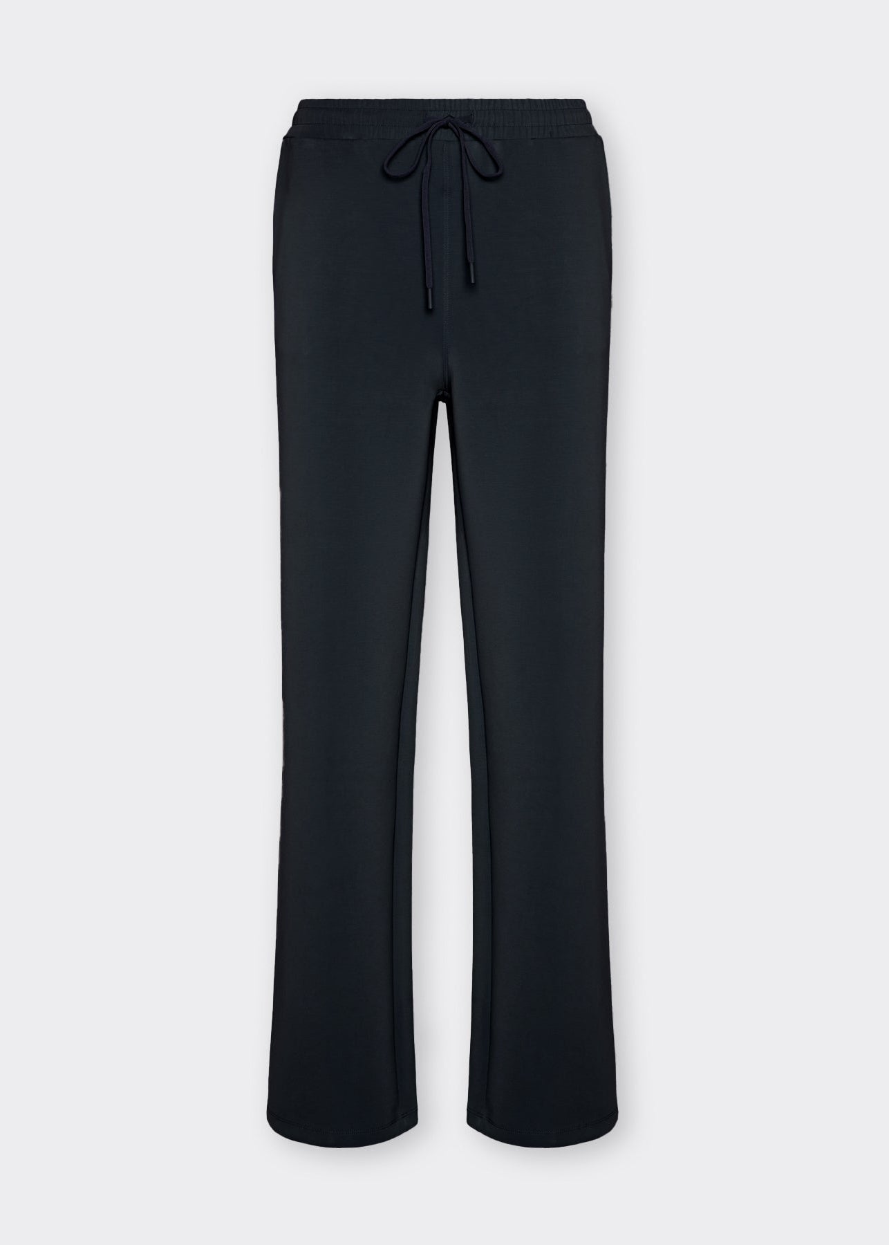 front view of plus size Elena Miro Scuba Regular Leg Trousers in Navy Blue