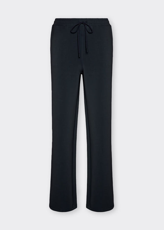 front view of plus size Elena Miro Scuba Regular Leg Trousers in Navy Blue