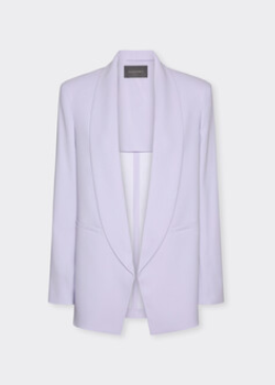 font view of plus size Elena Miro Crepe Blazer with Shawl Collar in Lavender