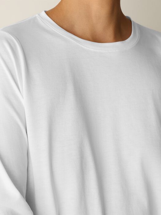 Eileen Fisher Organic Pima Cotton Jersey Long Sleeve Tee in White