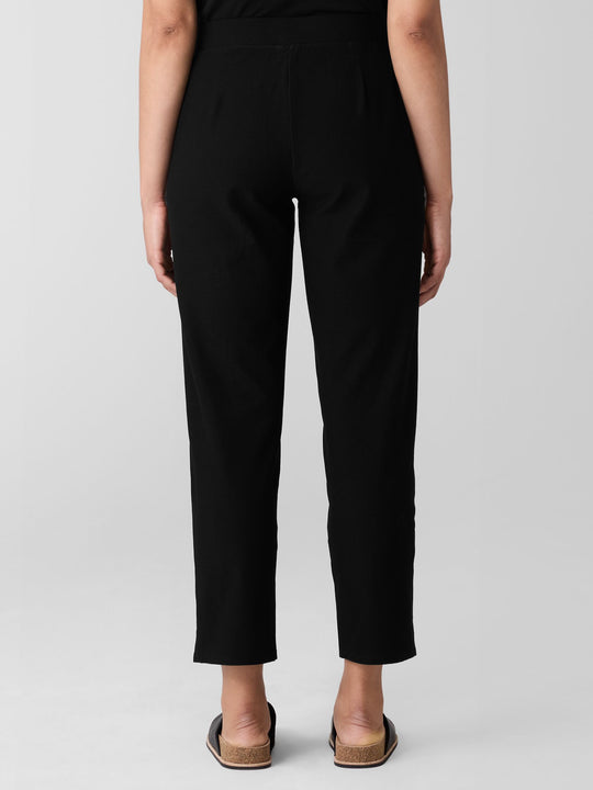 Eileen Fisher Slim Leg Stretch Crepe Pant in Black