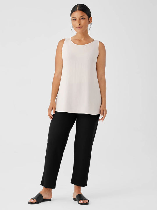 Eileen Fisher Slim Leg Stretch Crepe Pant in Black