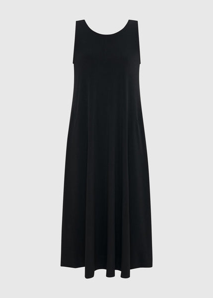 Alembika Jersey Sleeveless Swing Dress in Black