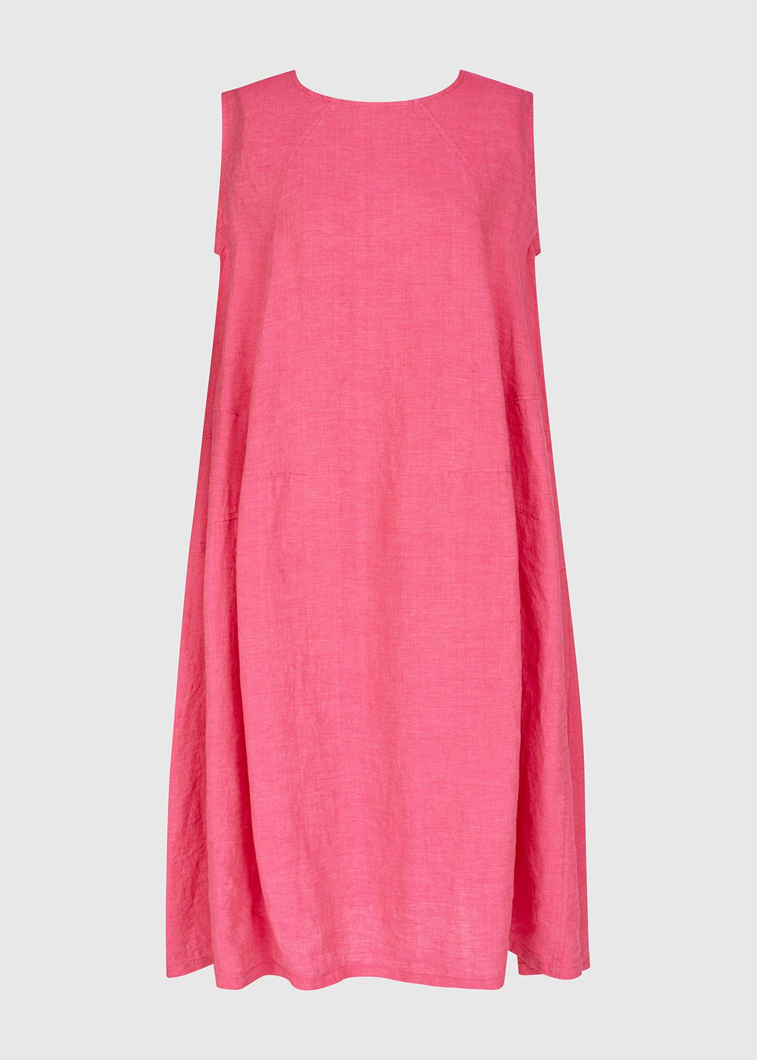 Alembika Linen A line Sleeveless Dress in Flamingo