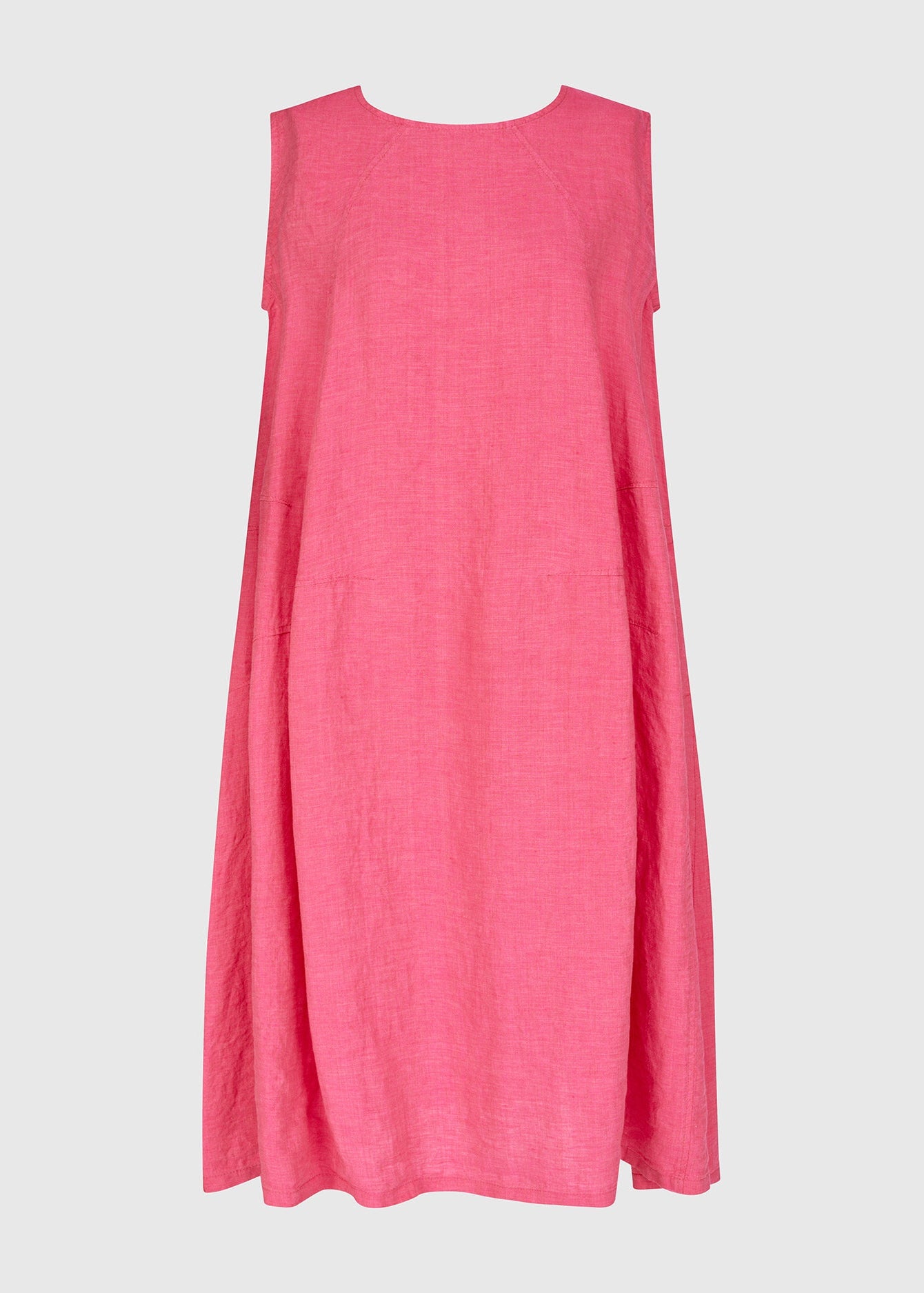 Alembika Linen A line Sleeveless Dress in Flamingo