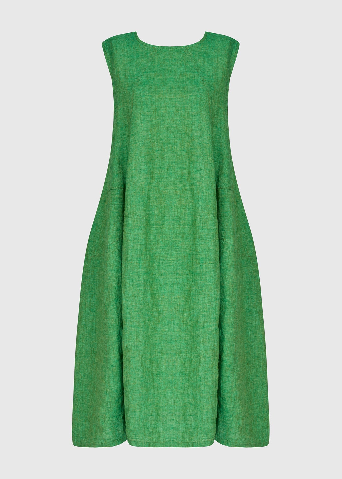 Alembika Linen A line Sleeveless Dress in Mojito