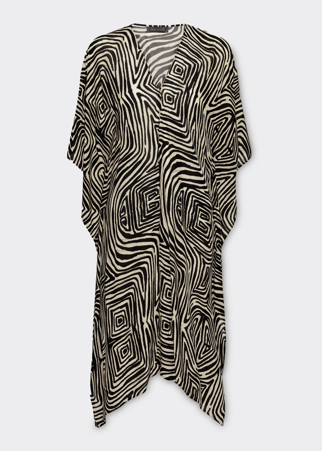 Black and white patterned dress on a white background