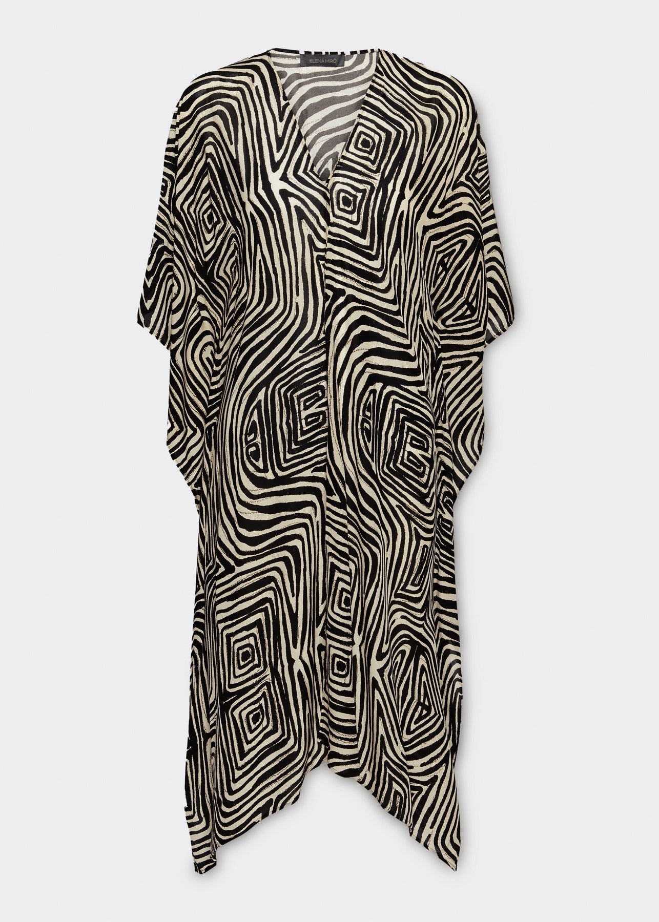 Black and white patterned dress on a white background