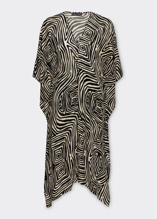 Black and white patterned dress on a white background