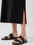 Eileen Fisher Stretch Jersey Knit Long Straight Skirt with Side Slit in Black