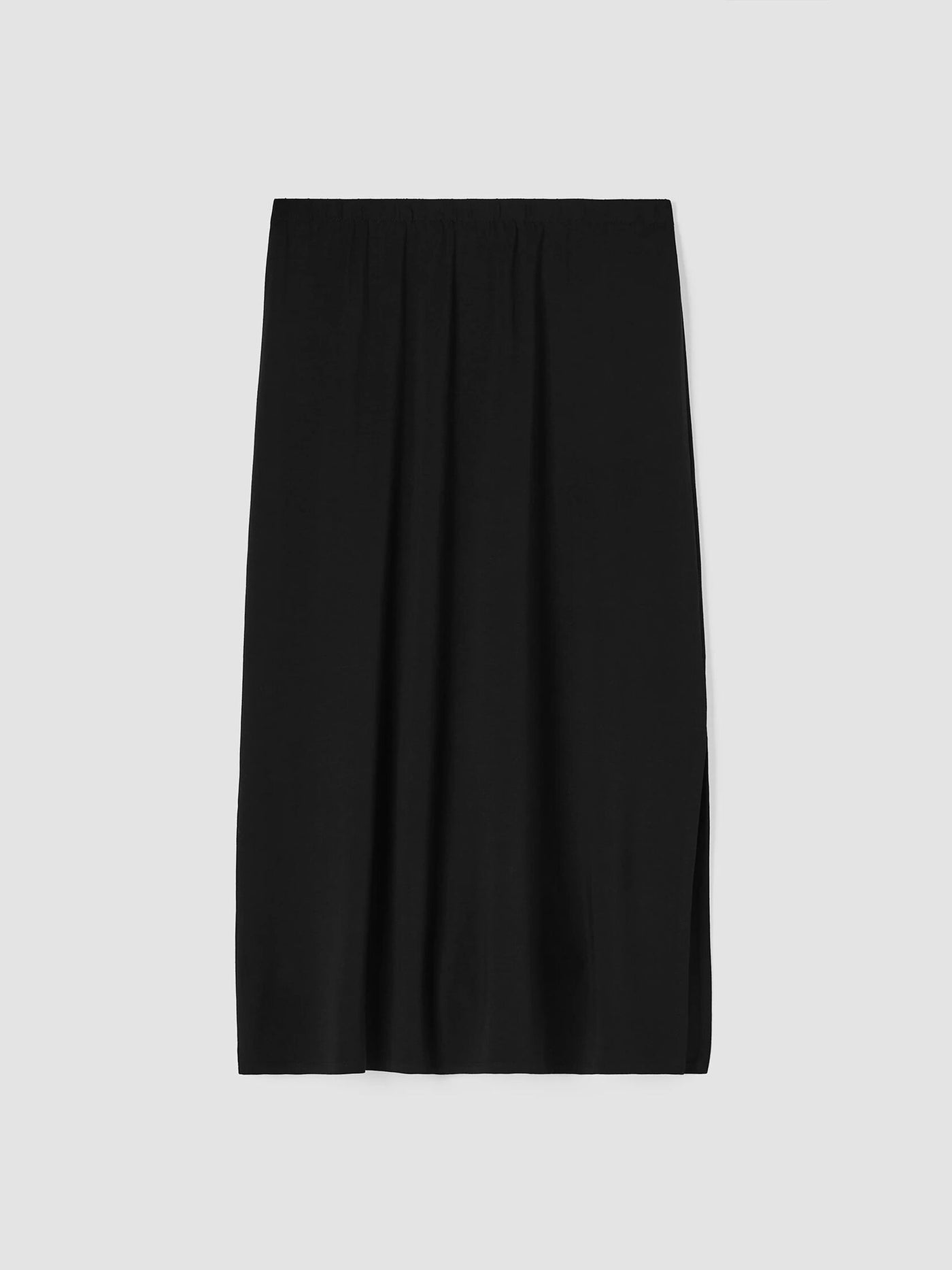 Eileen Fisher Stretch Jersey Knit Long Straight Skirt with Side Slit in Black
