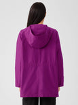 Eileen Fisher Light Cotton/Nylon Hooded Coat in Rhapsody