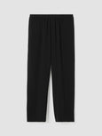 Eileen Fisher Silk Georgette Crepe Straight Ankle Pant in Black