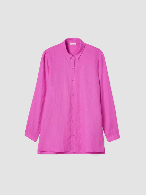 Eileen Fisher Handkerchief Linen Classic collar Easy Shirt in Tulip