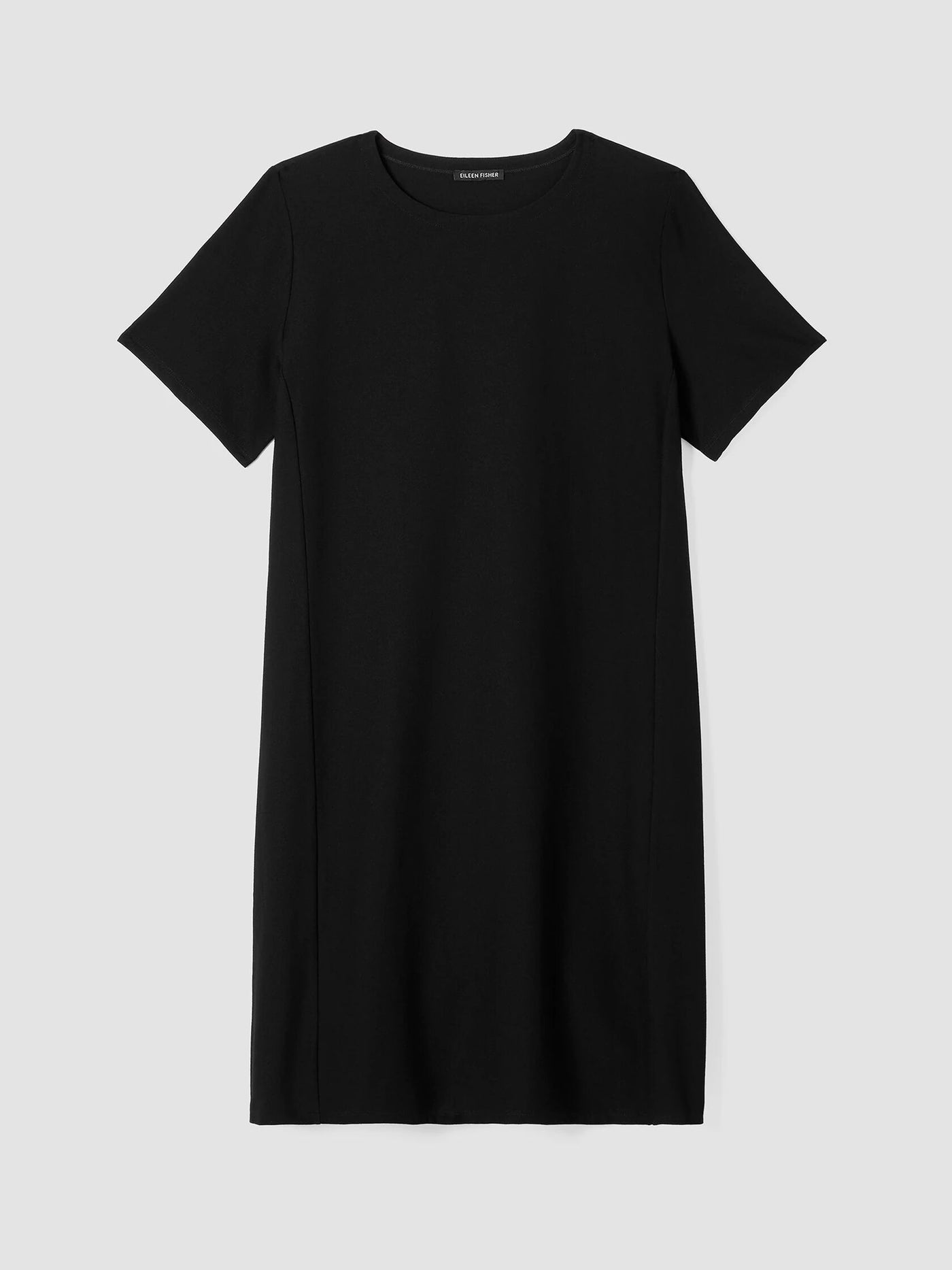 Eileen Fisher Stretch Crepe Shift Dress in Black